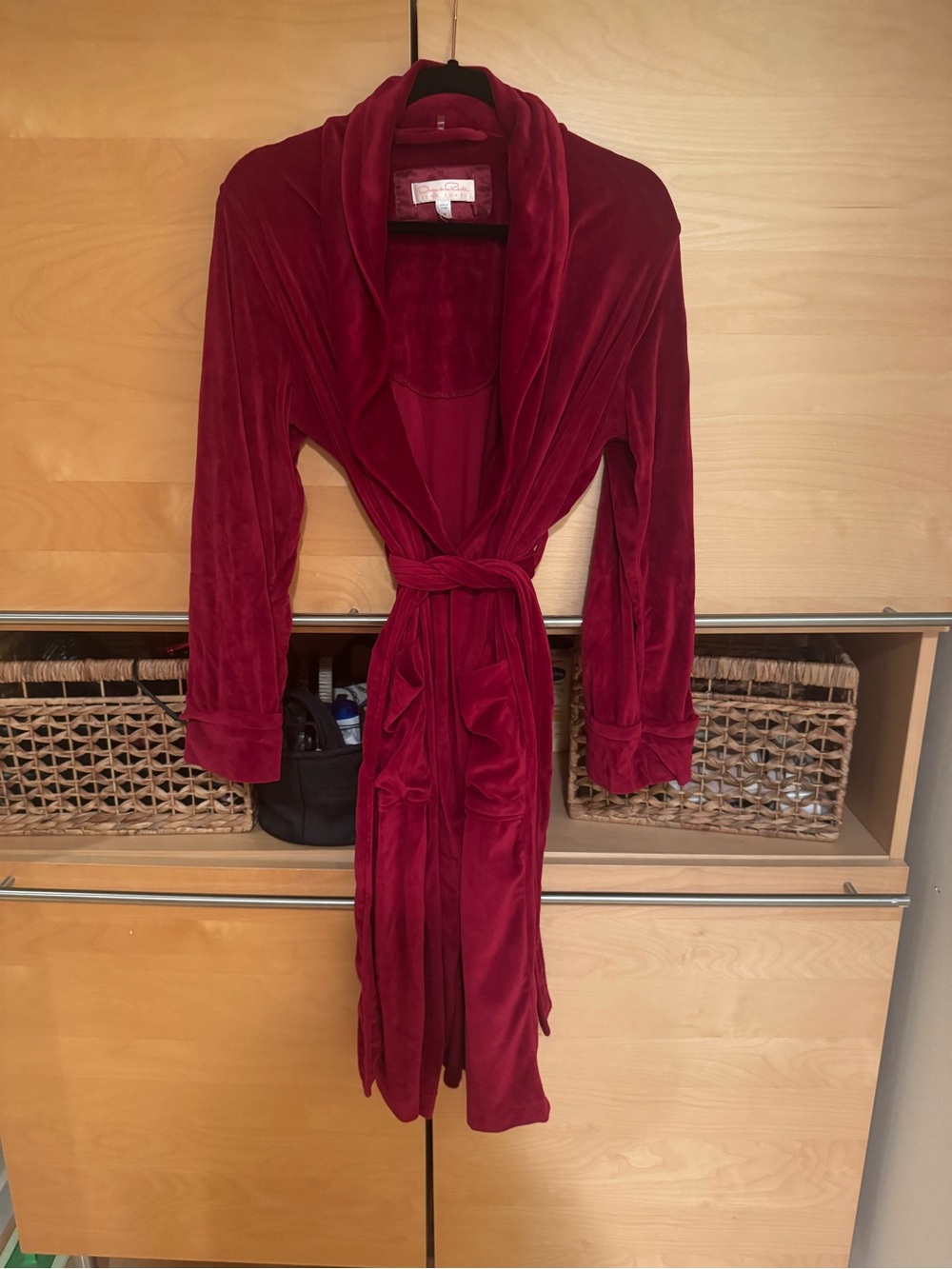 Oscar de la Renta Red Velvet Robe
